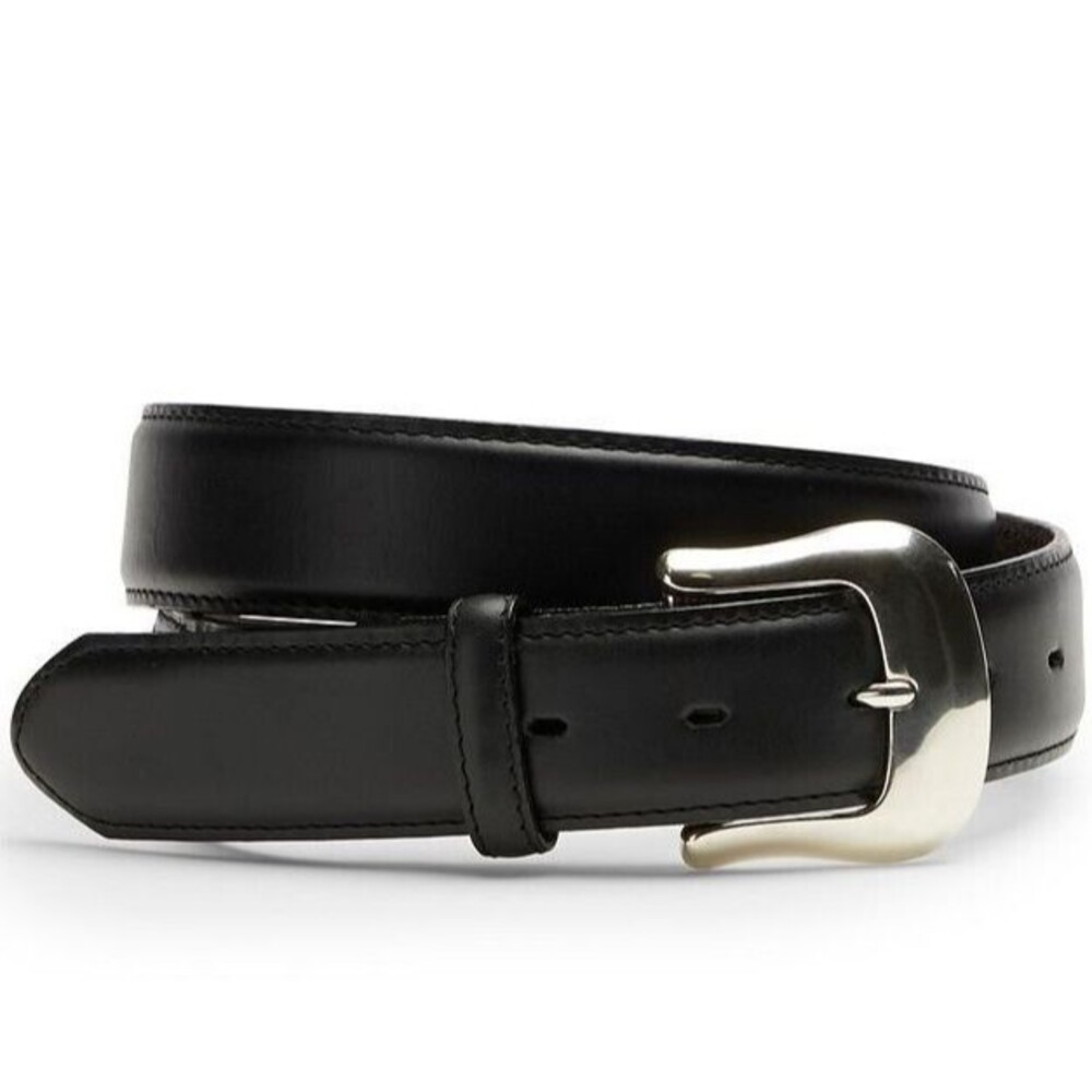 Tony Lama Men's Big & Tall Plus Size 56 Black Longhorn Western Belt 0203L